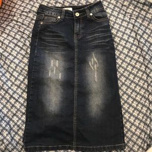 Girls Cato blue jean skirt